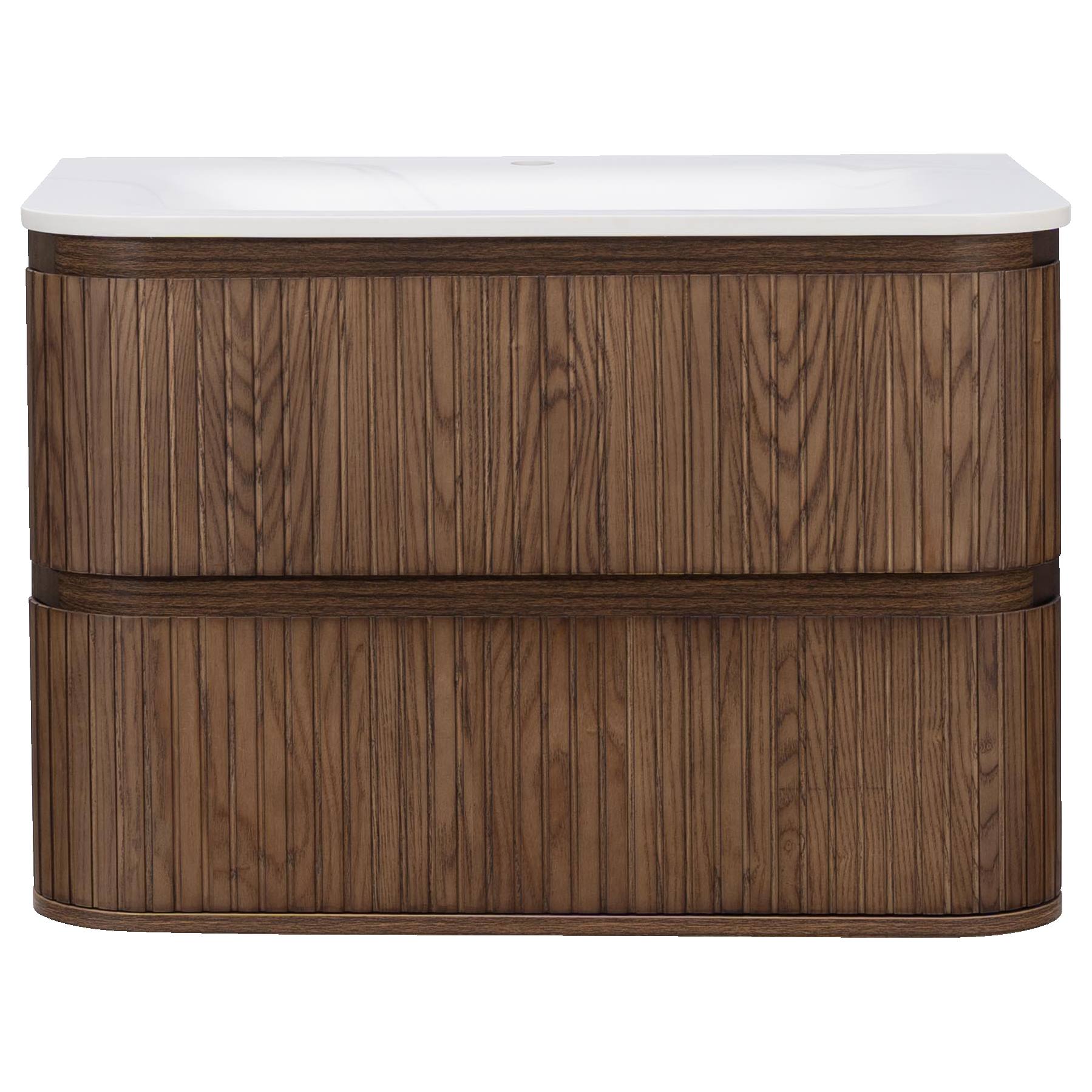 Calso 75cm Wall Hung Single Vanity, Dark Walnut