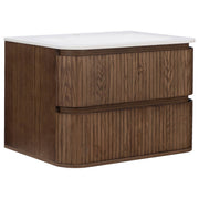 Calso 75cm Wall Hung Single Vanity, Dark Walnut