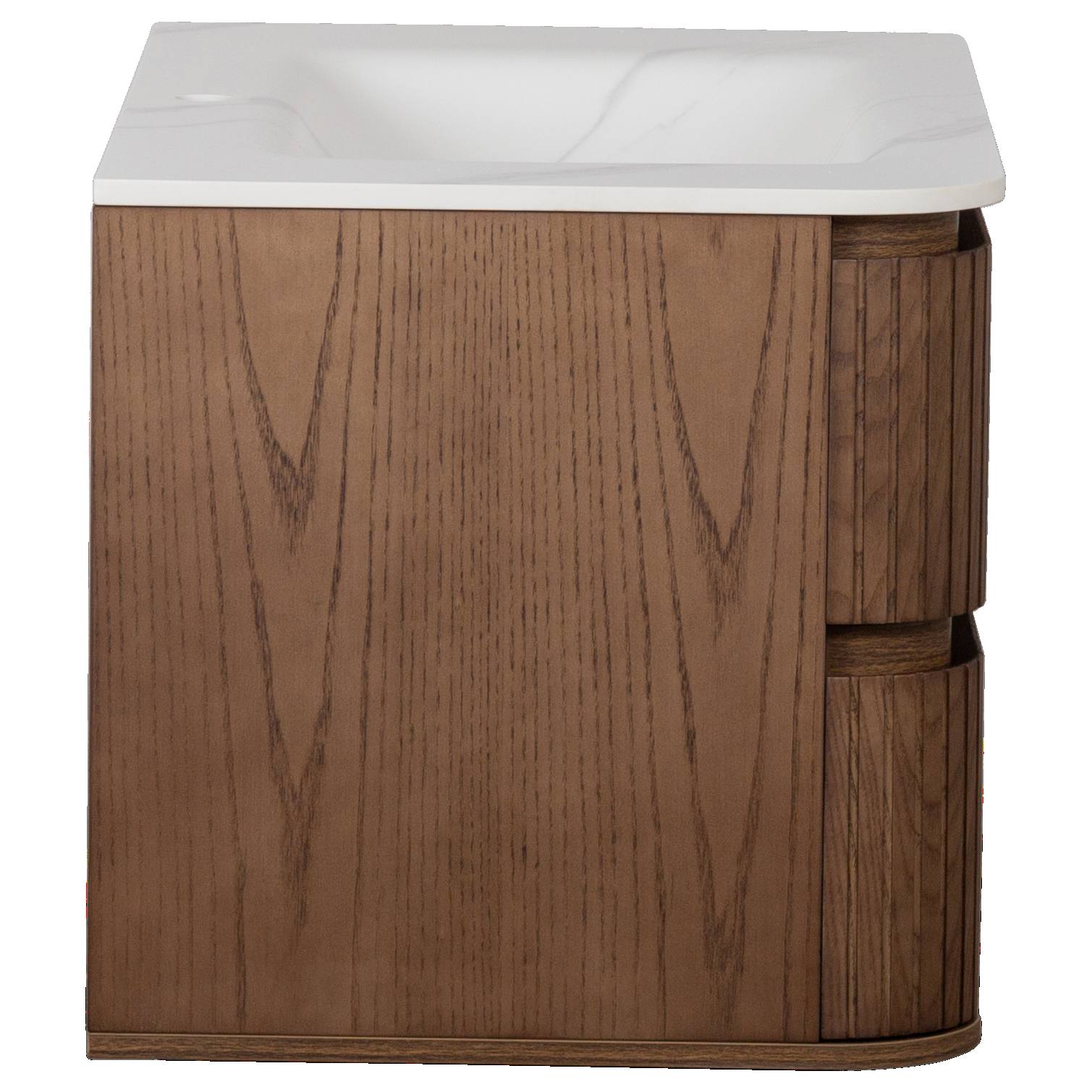 Calso 90cm Single Wall Hung Vanity, Dark Walnut