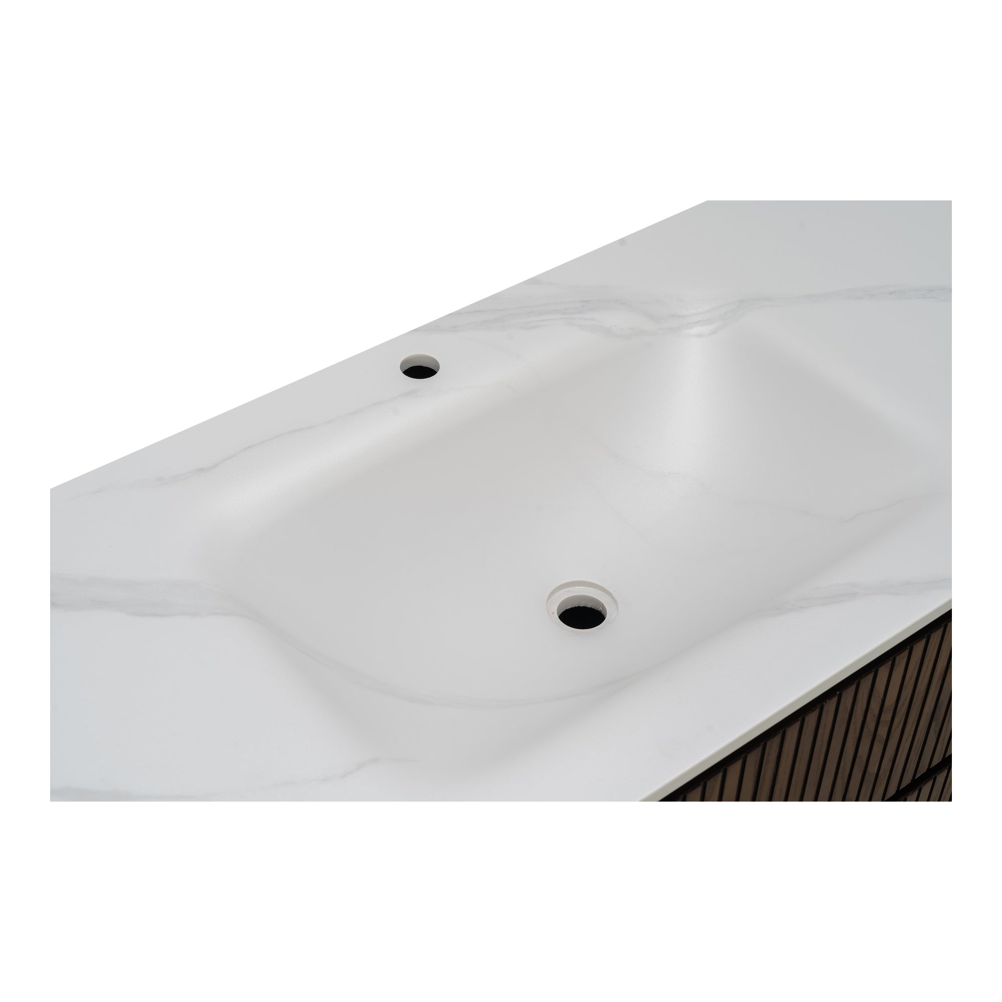 Calso 120cm Single Wall Hung Vanity, Dark Walnut