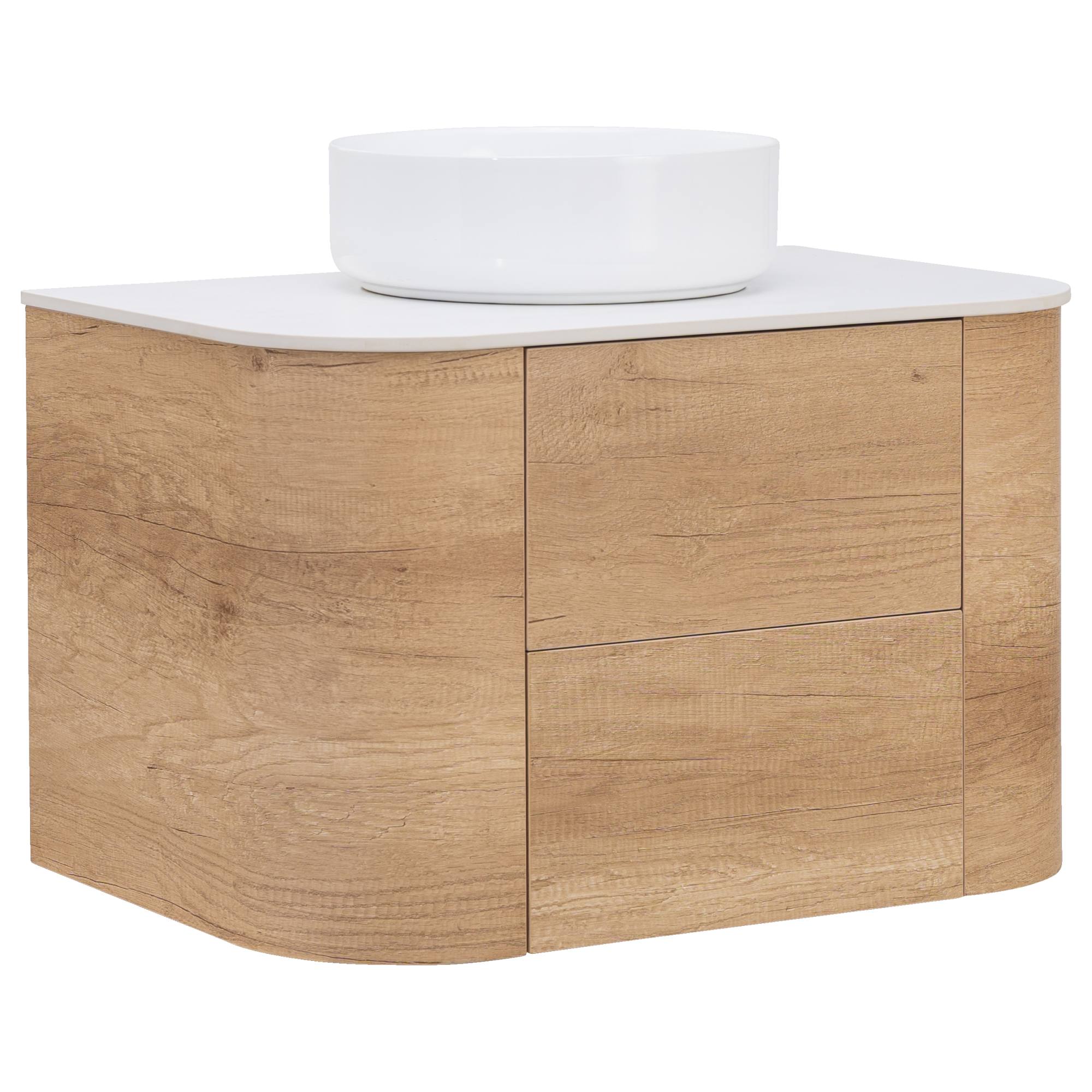 Solara 75cm Single Wall Hung Vanity, Sienna Tan