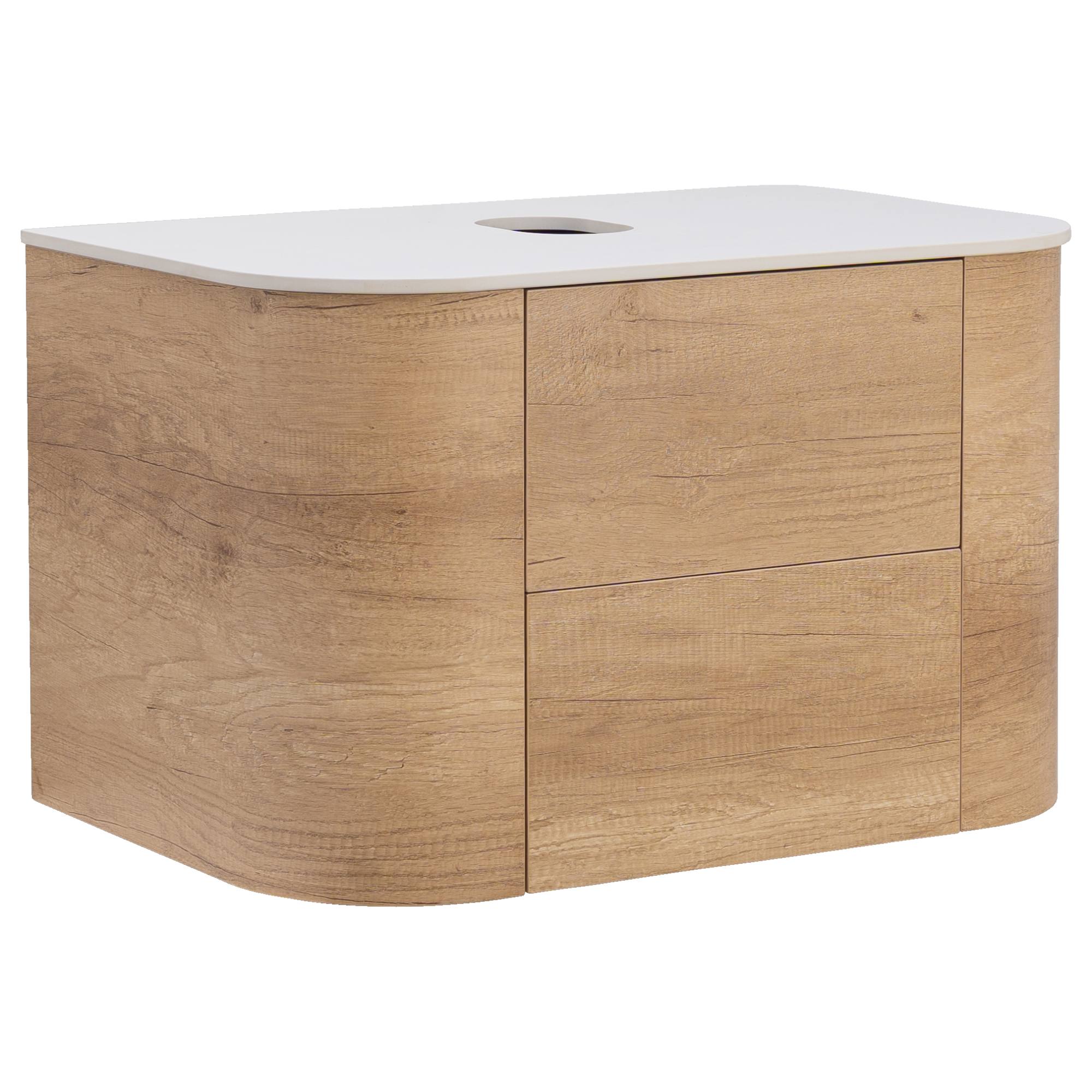 Solara 75cm Single Wall Hung Vanity, Sienna Tan