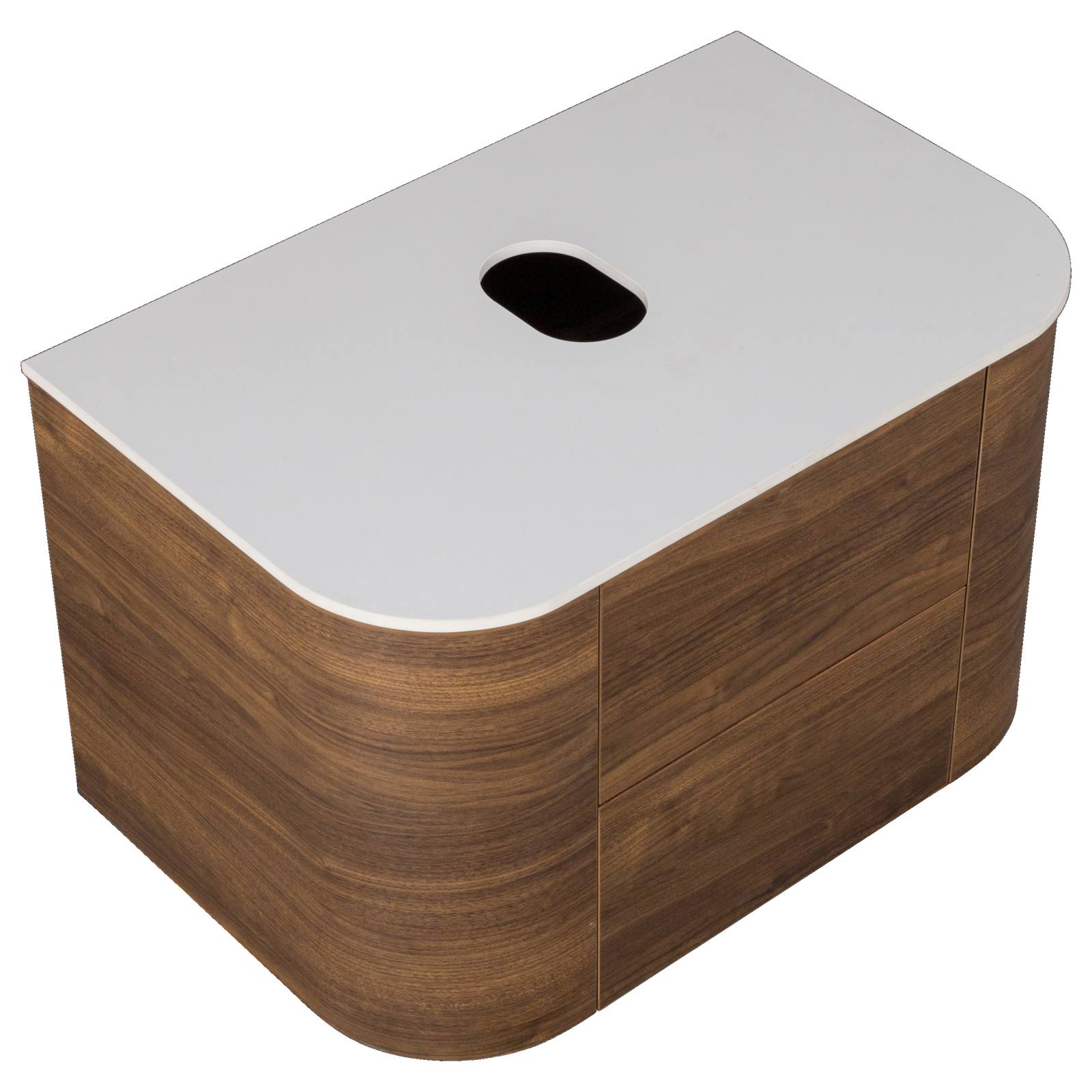 Solara 75cm Single Wall Hung Vanity, Dark Walnut