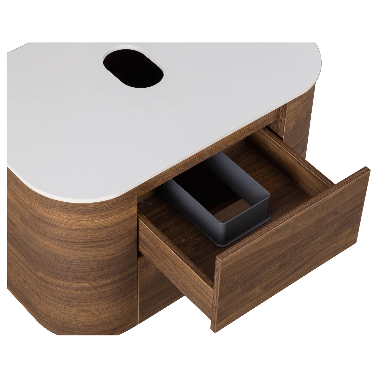 Solara 75cm Single Wall Hung Vanity, Dark Walnut