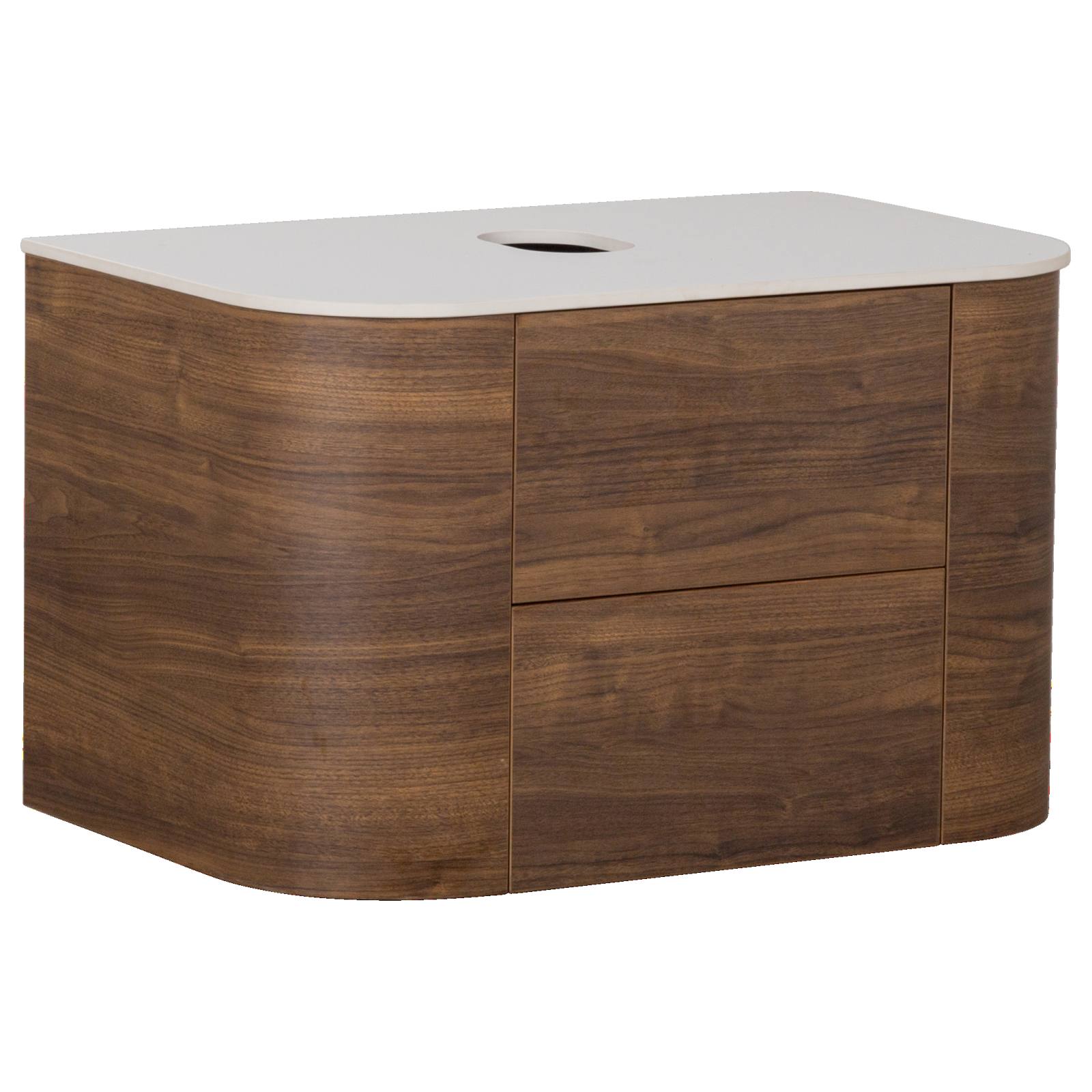 Solara 75cm Single Wall Hung Vanity, Dark Walnut