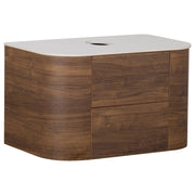 Solara 75cm Single Wall Hung Vanity, Dark Walnut