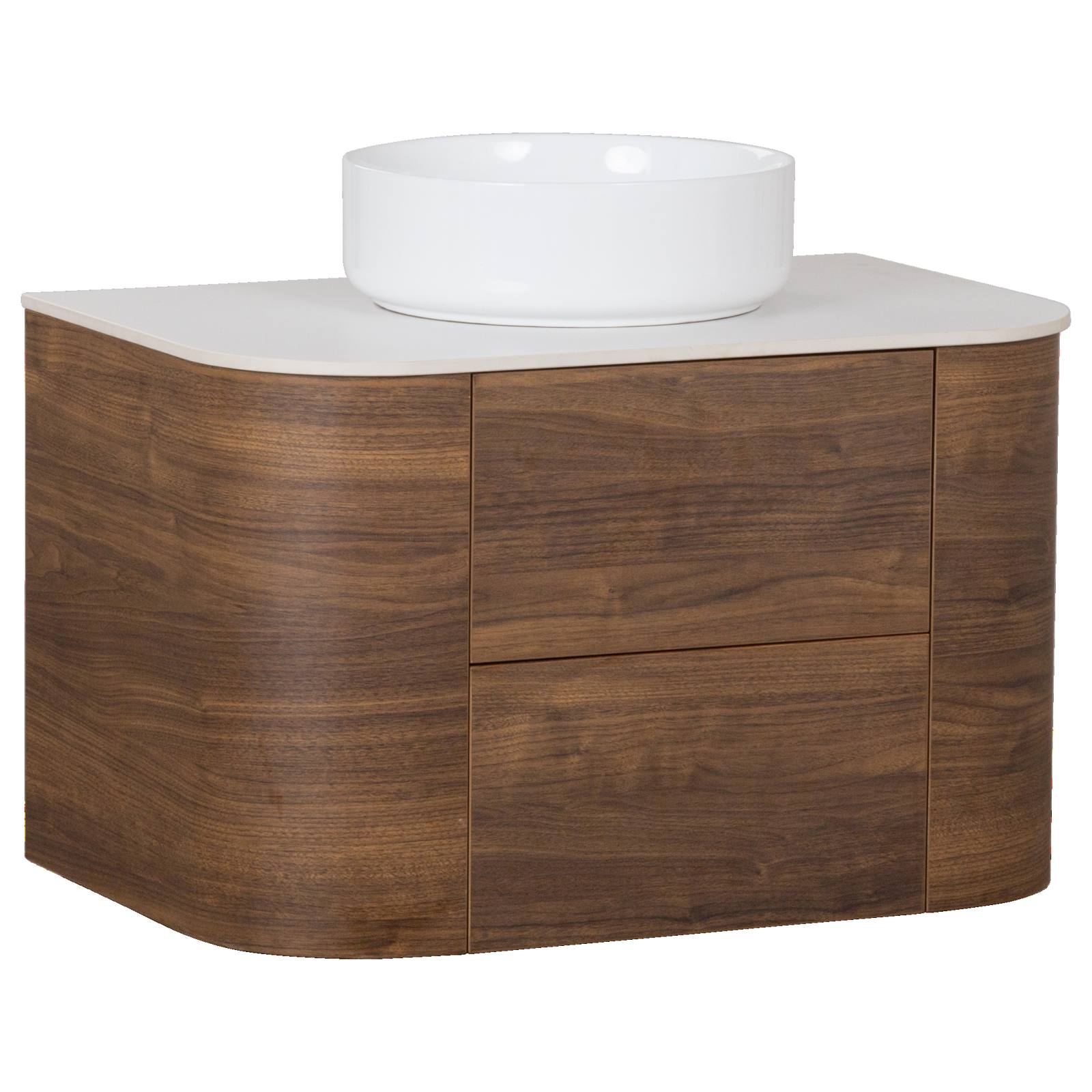 Solara 75cm Single Wall Hung Vanity, Dark Walnut