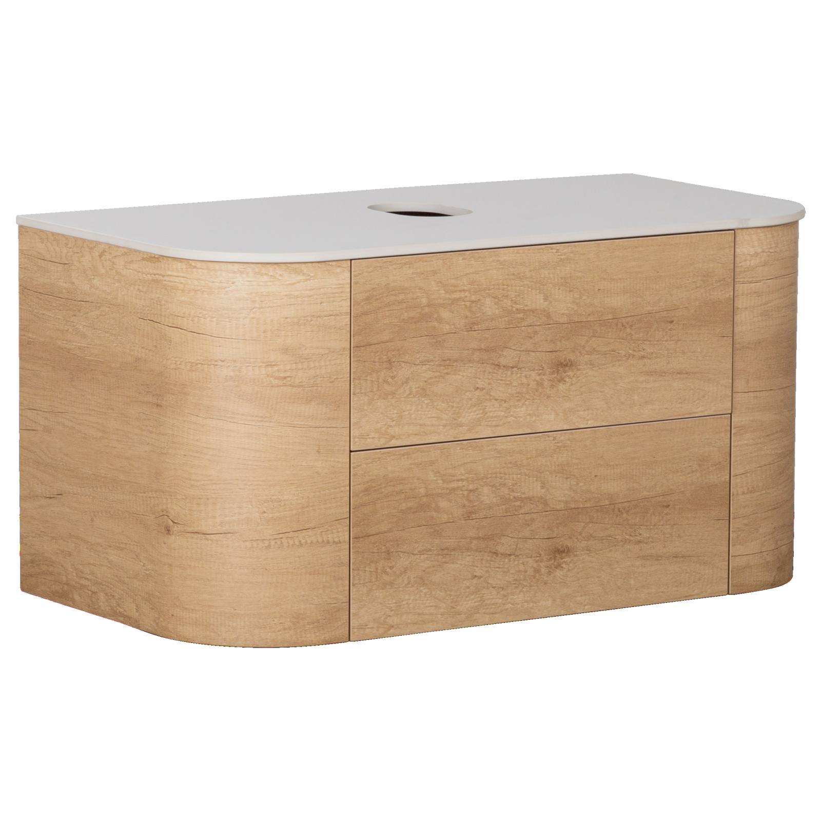 Solara 90cm Single Wall Hung Vanity, Sienna Tan