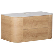 Solara 90cm Single Wall Hung Vanity, Sienna Tan