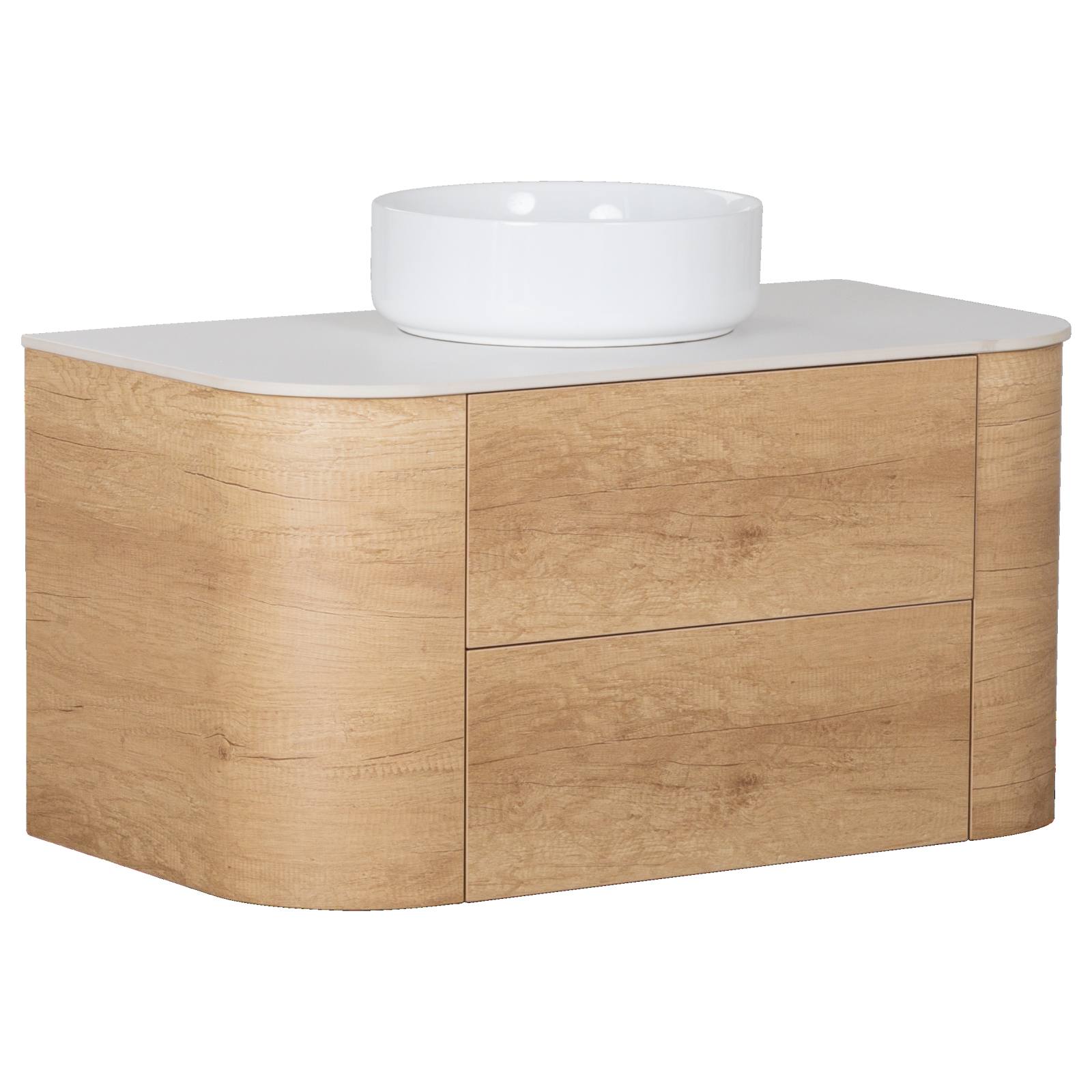 Solara 90cm Single Wall Hung Vanity, Sienna Tan