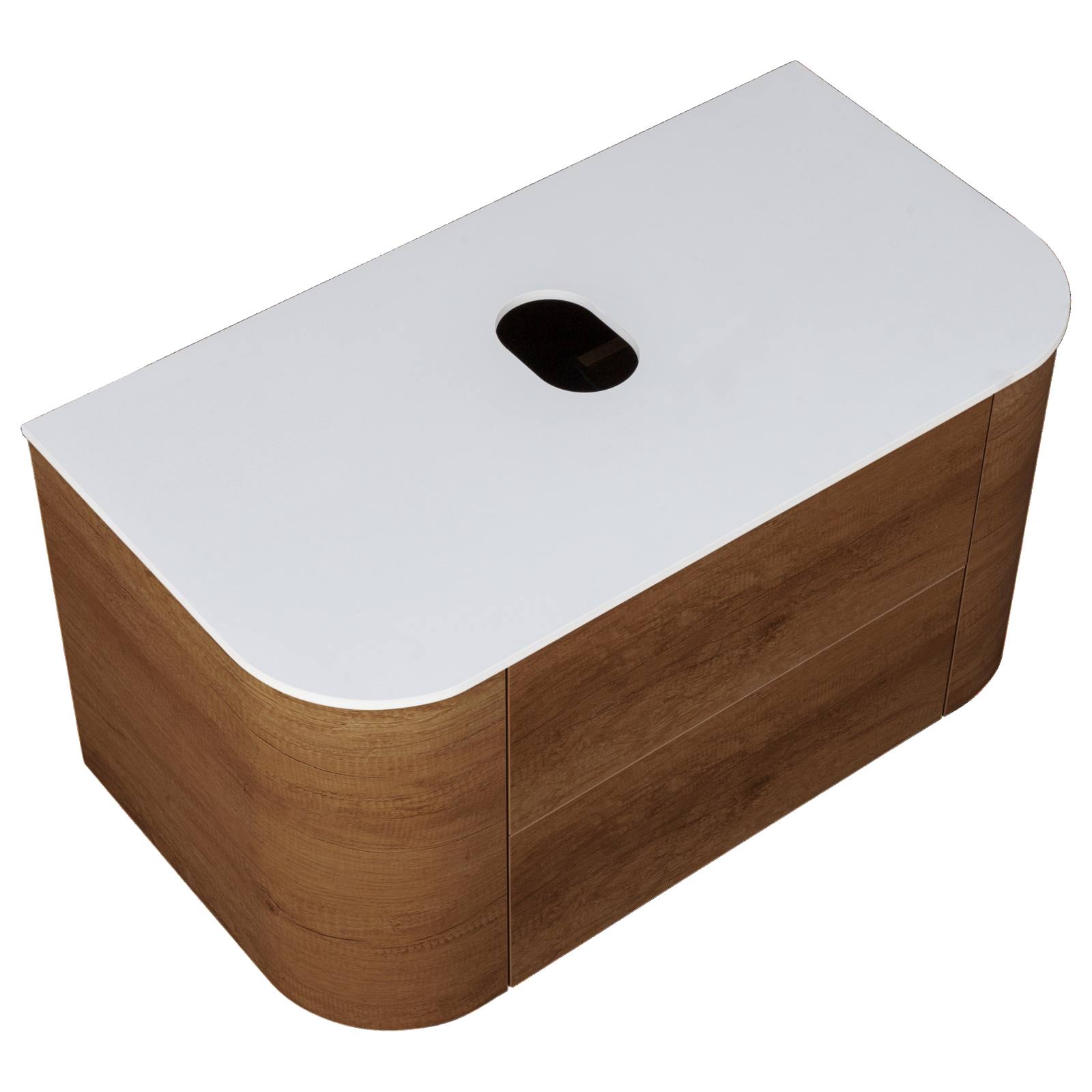 Solara 90cm Single Wall Hung Vanity, Dark Walnut