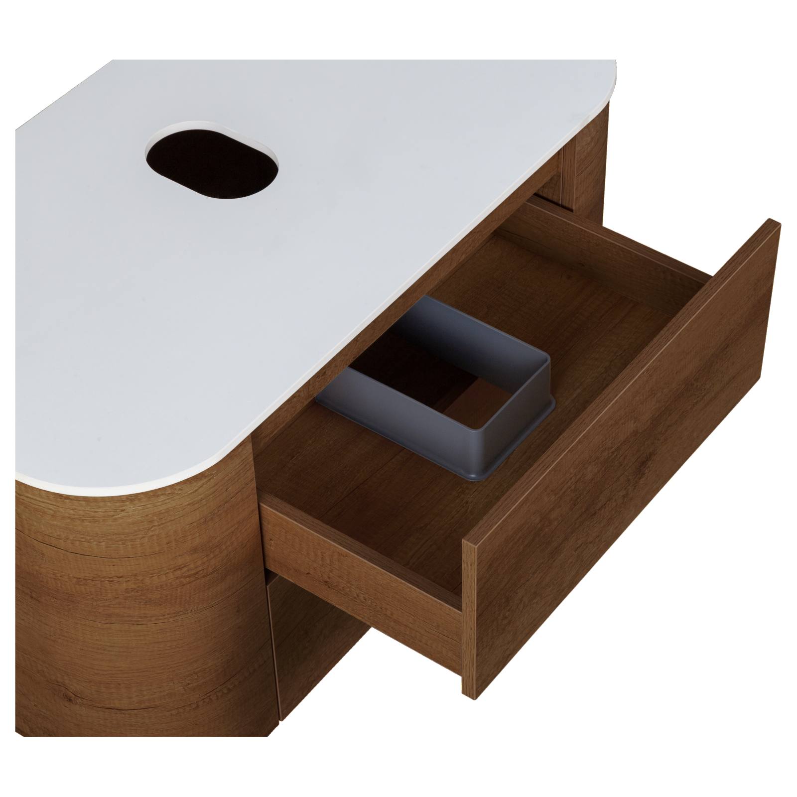 Solara 90cm Single Wall Hung Vanity, Dark Walnut