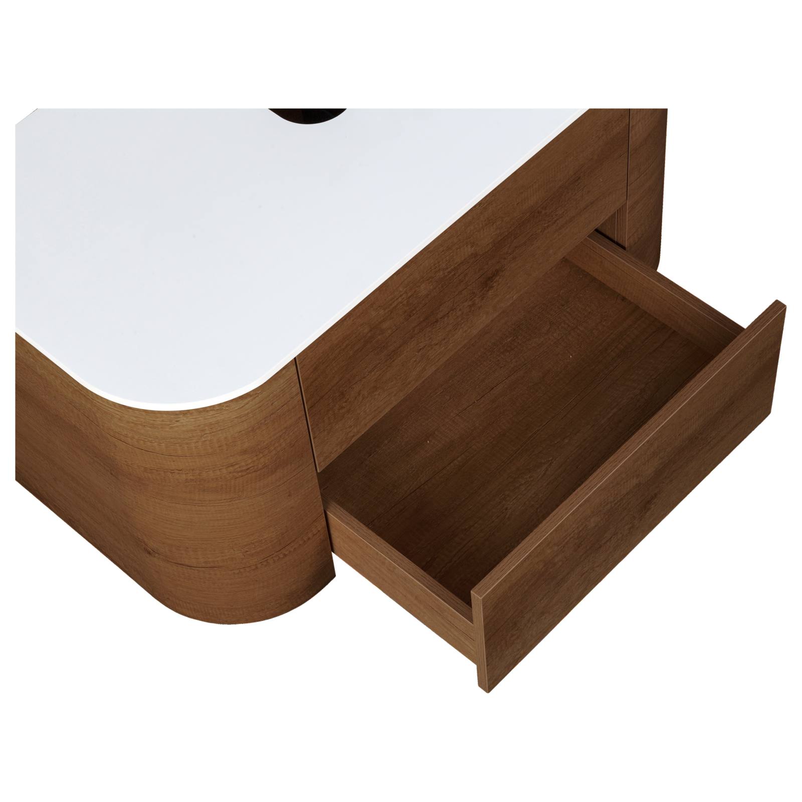 Solara 90cm Single Wall Hung Vanity, Dark Walnut