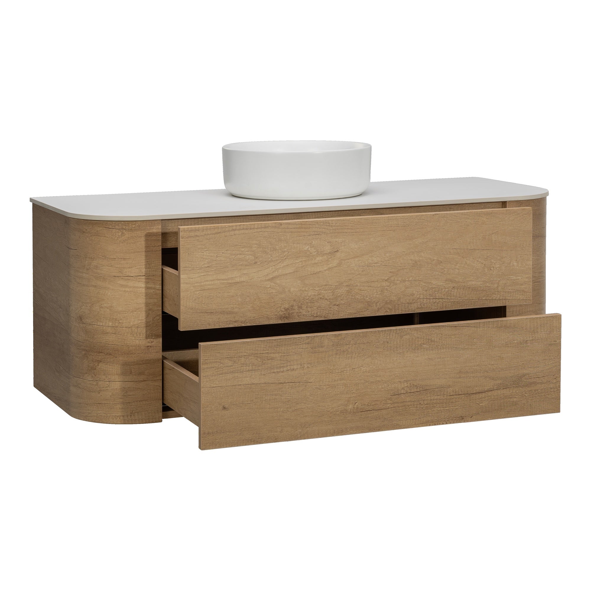 Solara 120cm Single Wall Hung Vanity, Sienna Tan