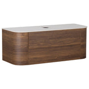 Solara 120cm Single Wall Hung Vanity, Dark Walnut