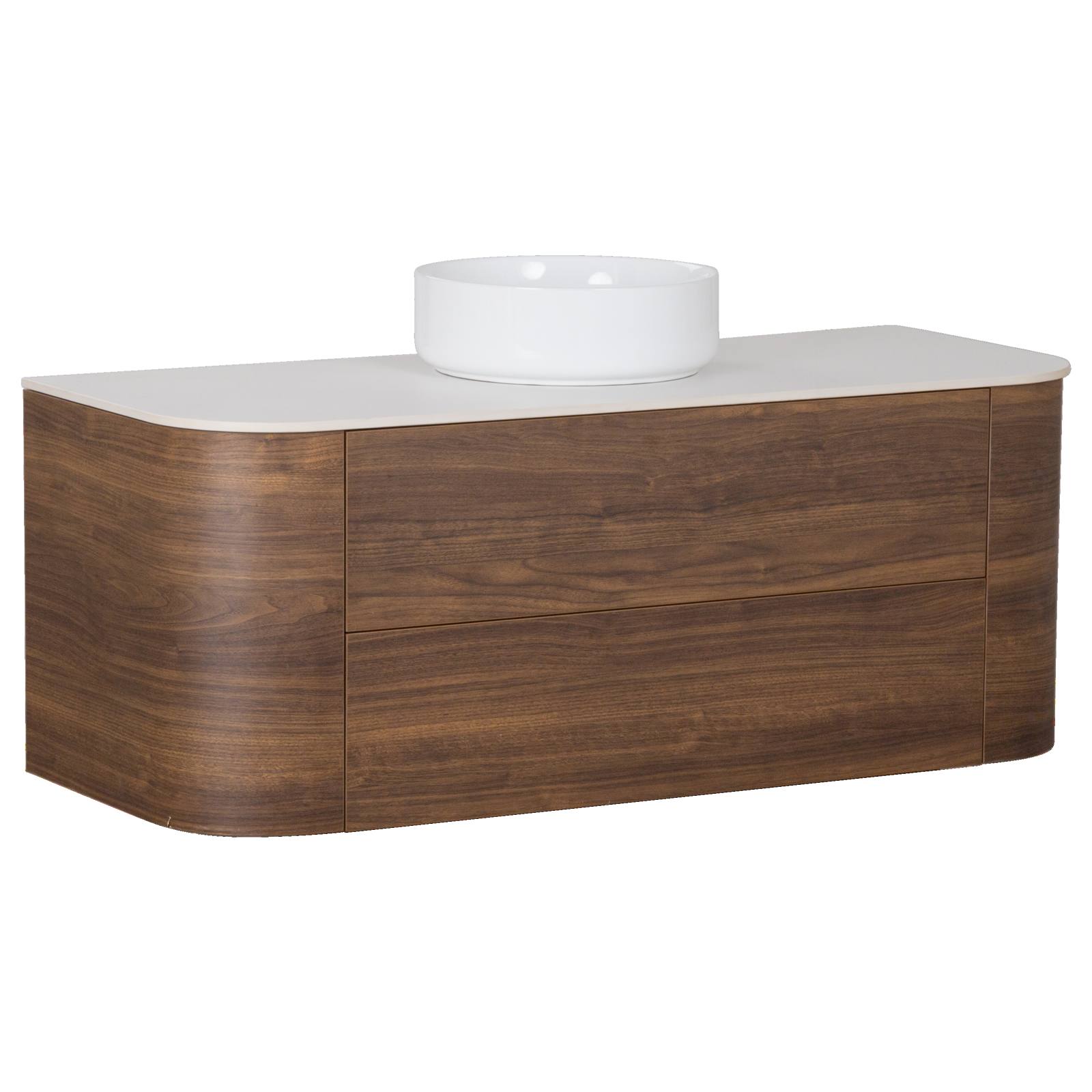 Solara 120cm Single Wall Hung Vanity, Dark Walnut