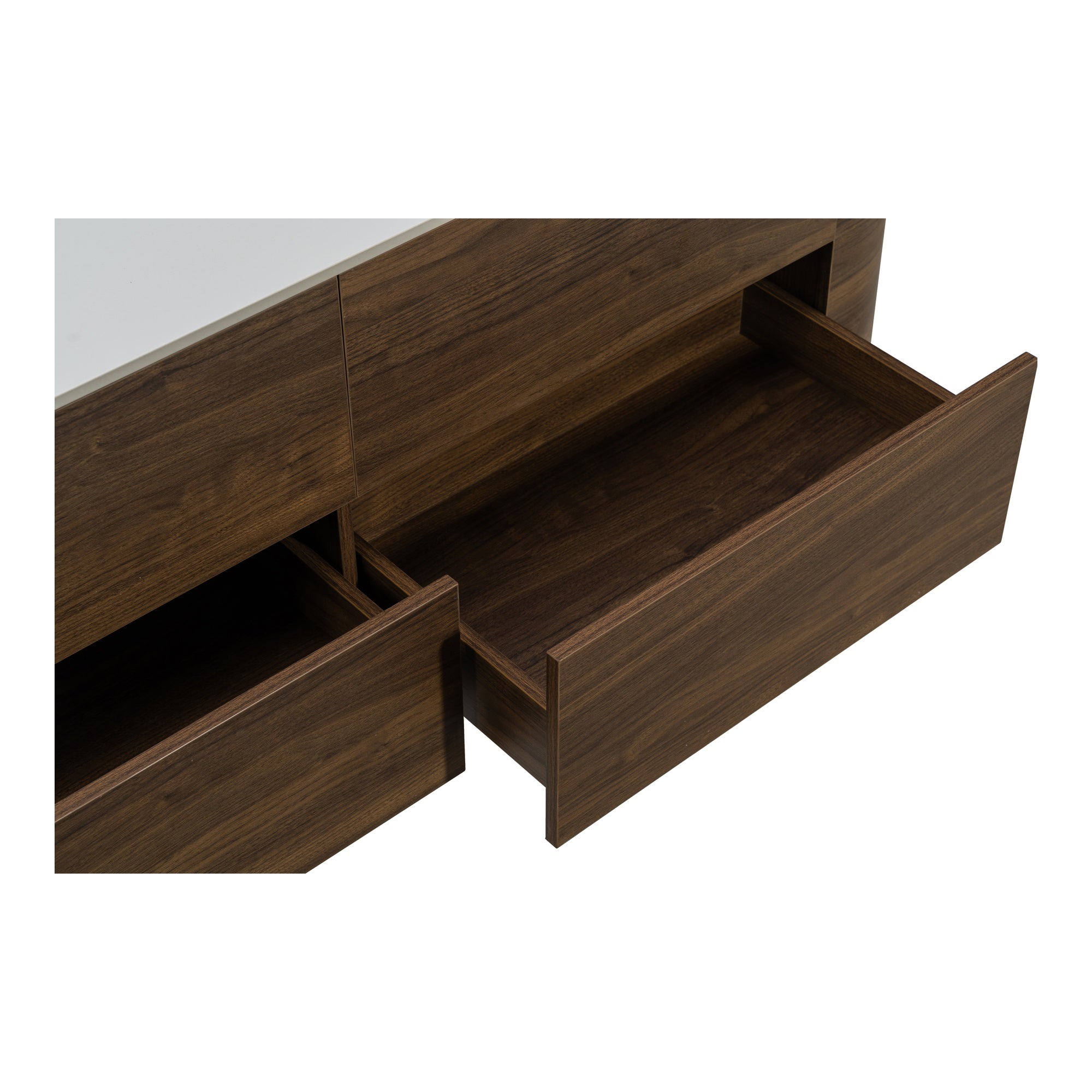 Solara 150cm Double Wall Hung Vanity, Dark Walnut