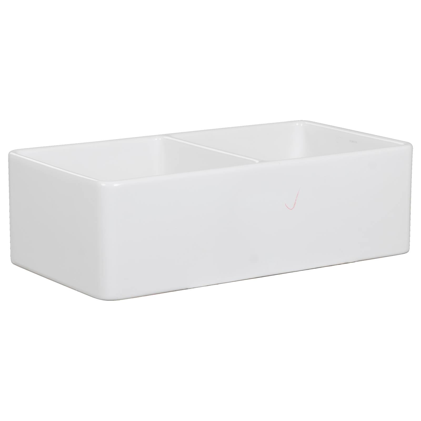Wexford Premium 83.5x45.9x25.4cm Double Fireclay Sink, White