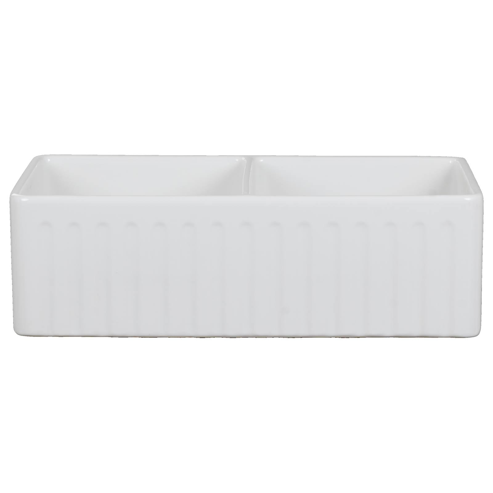 Wexford Premium 83.5x45.9x25.4cm Double Fireclay Sink, White