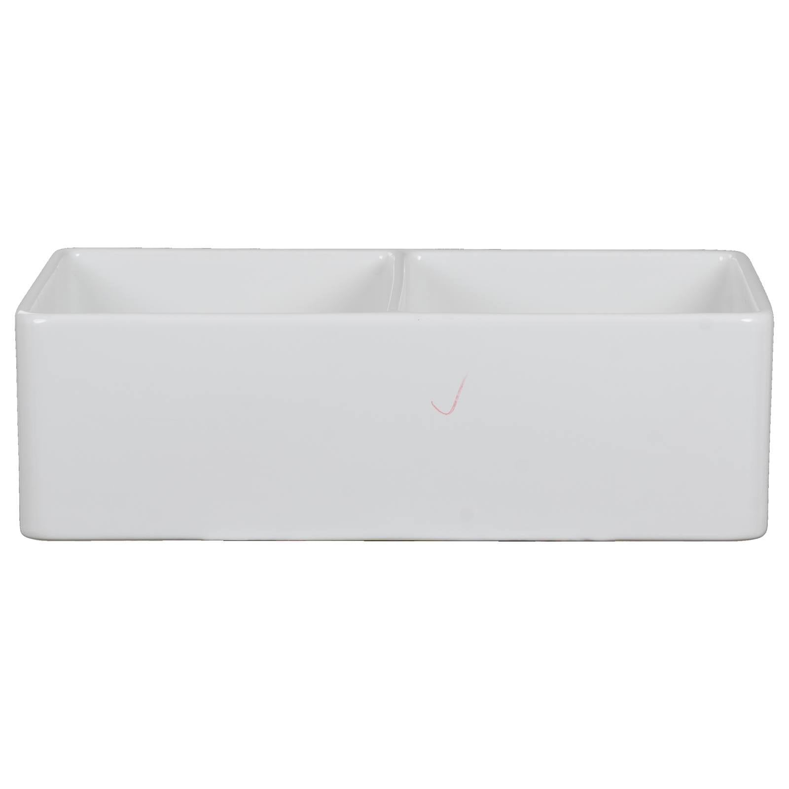 Wexford Premium 83.5x45.9x25.4cm Double Fireclay Sink, White