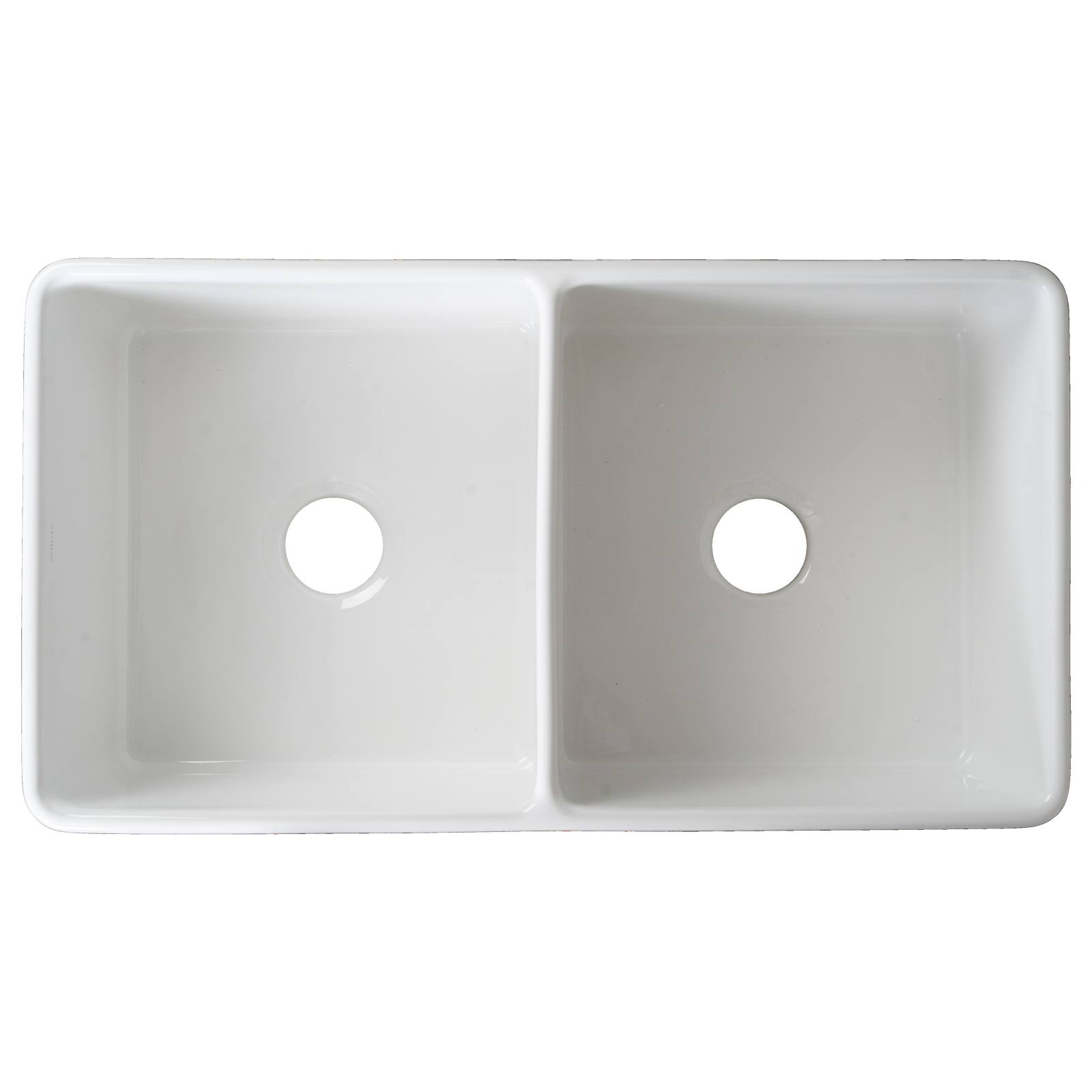 Wexford Premium 83.5x45.9x25.4cm Double Fireclay Sink, White