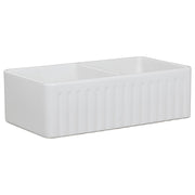 Wexford Premium 83.5x45.9x25.4cm Double Fireclay Sink, White