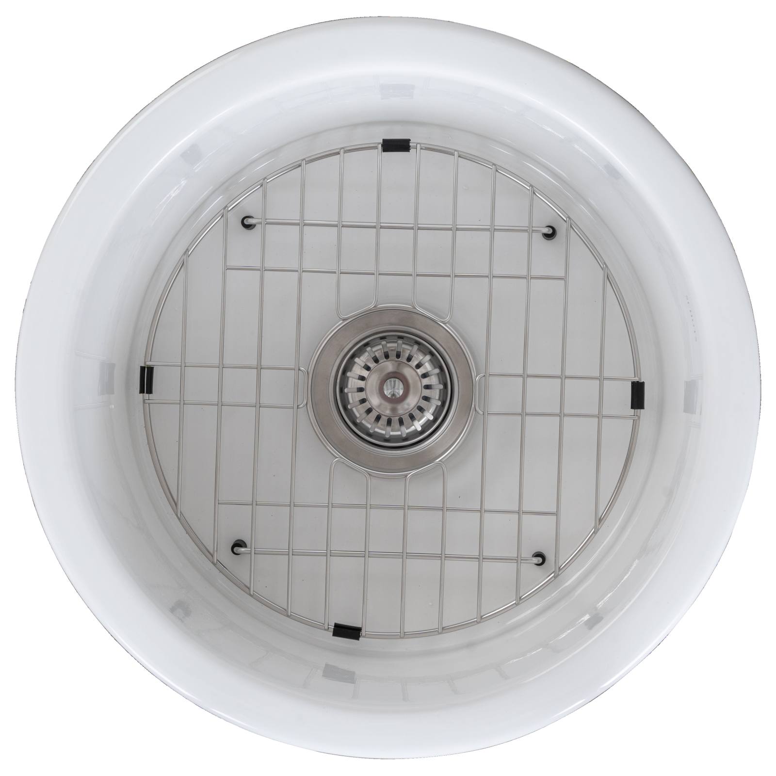 Bandon Premium 46x25.4 Round Drop in Undermount Fireclay Sink, White