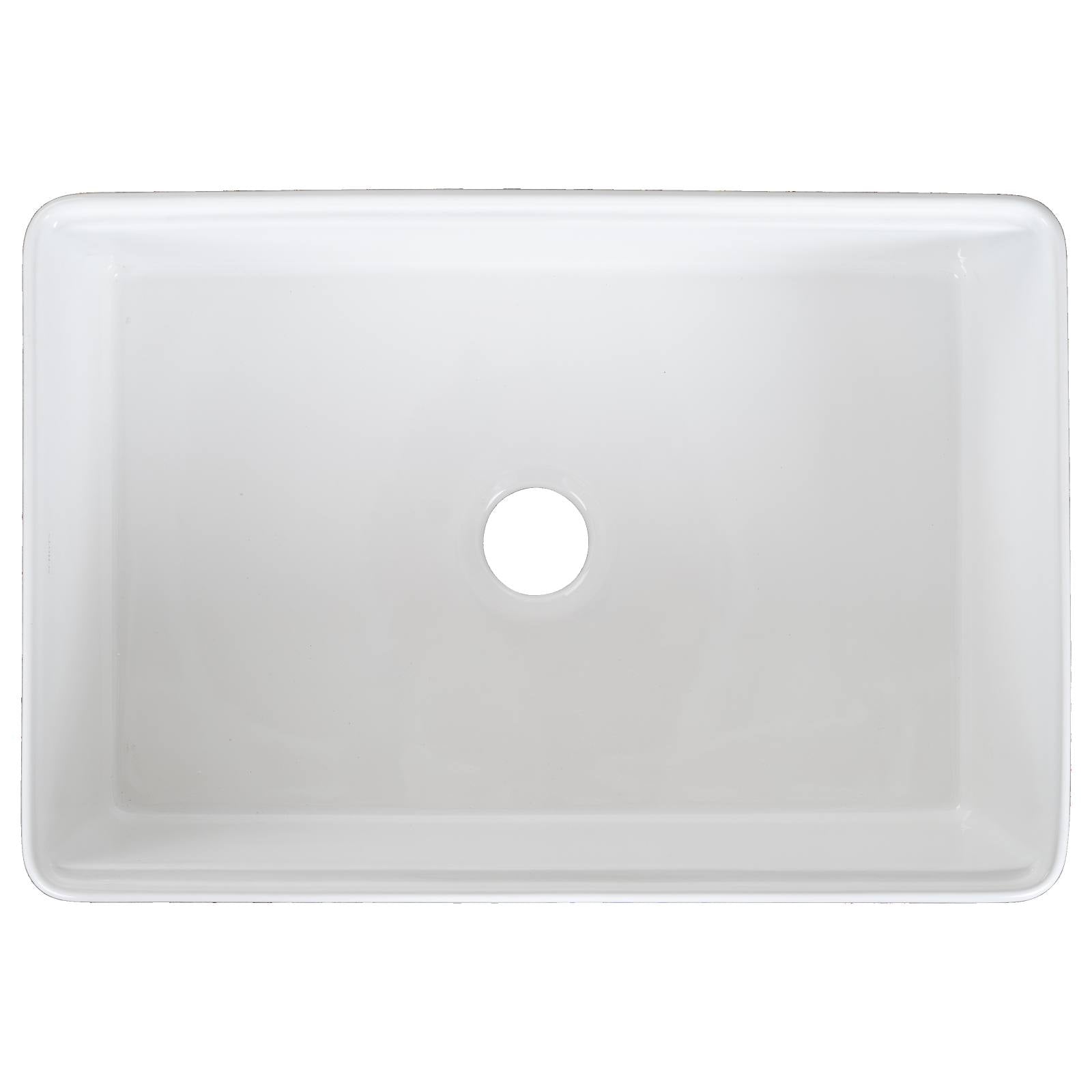 Cornwall Premium 76x50.8x25.4cm Single Fireclay Sink, White