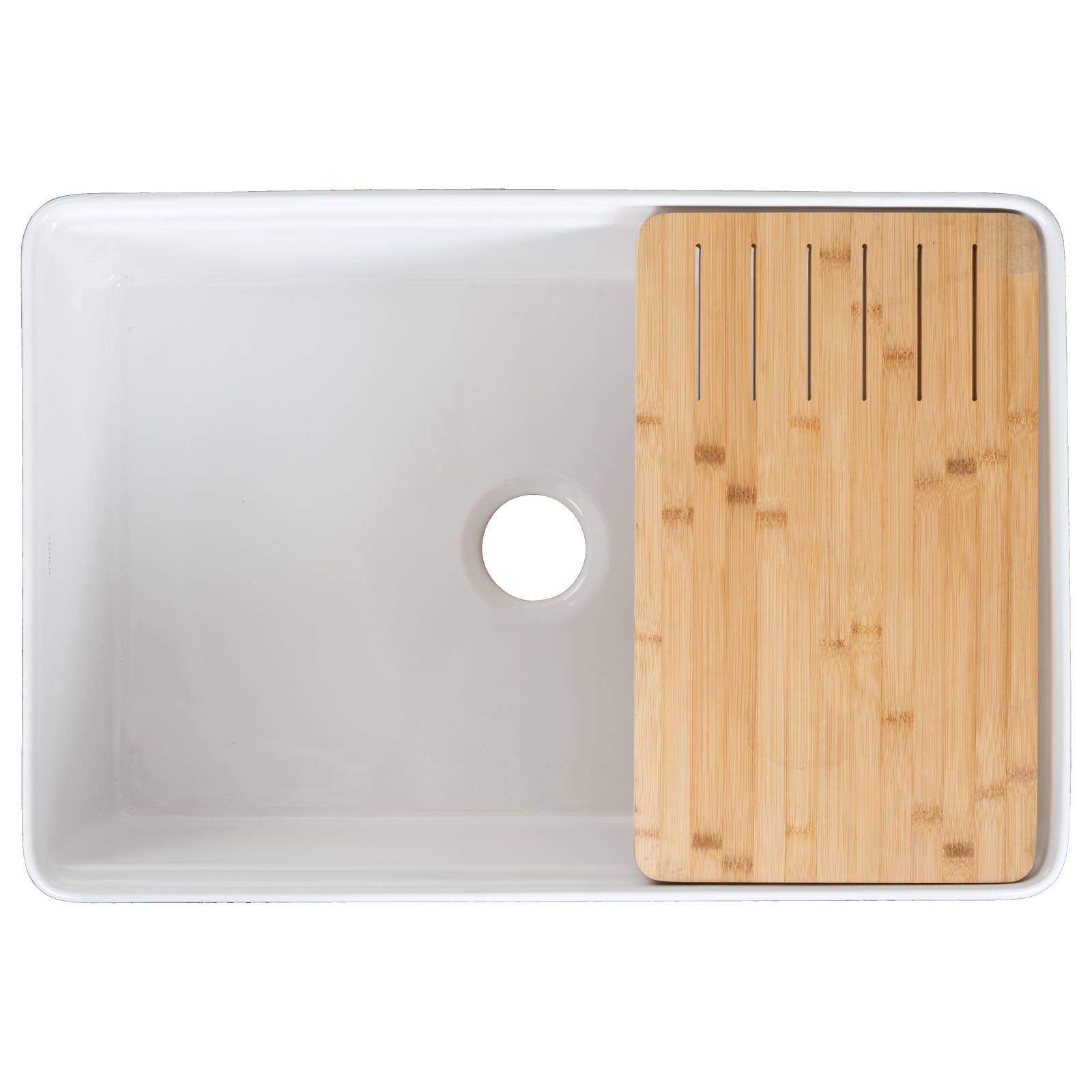 Cornwall Premium 76x50.8x25.4cm Single Fireclay Sink, White