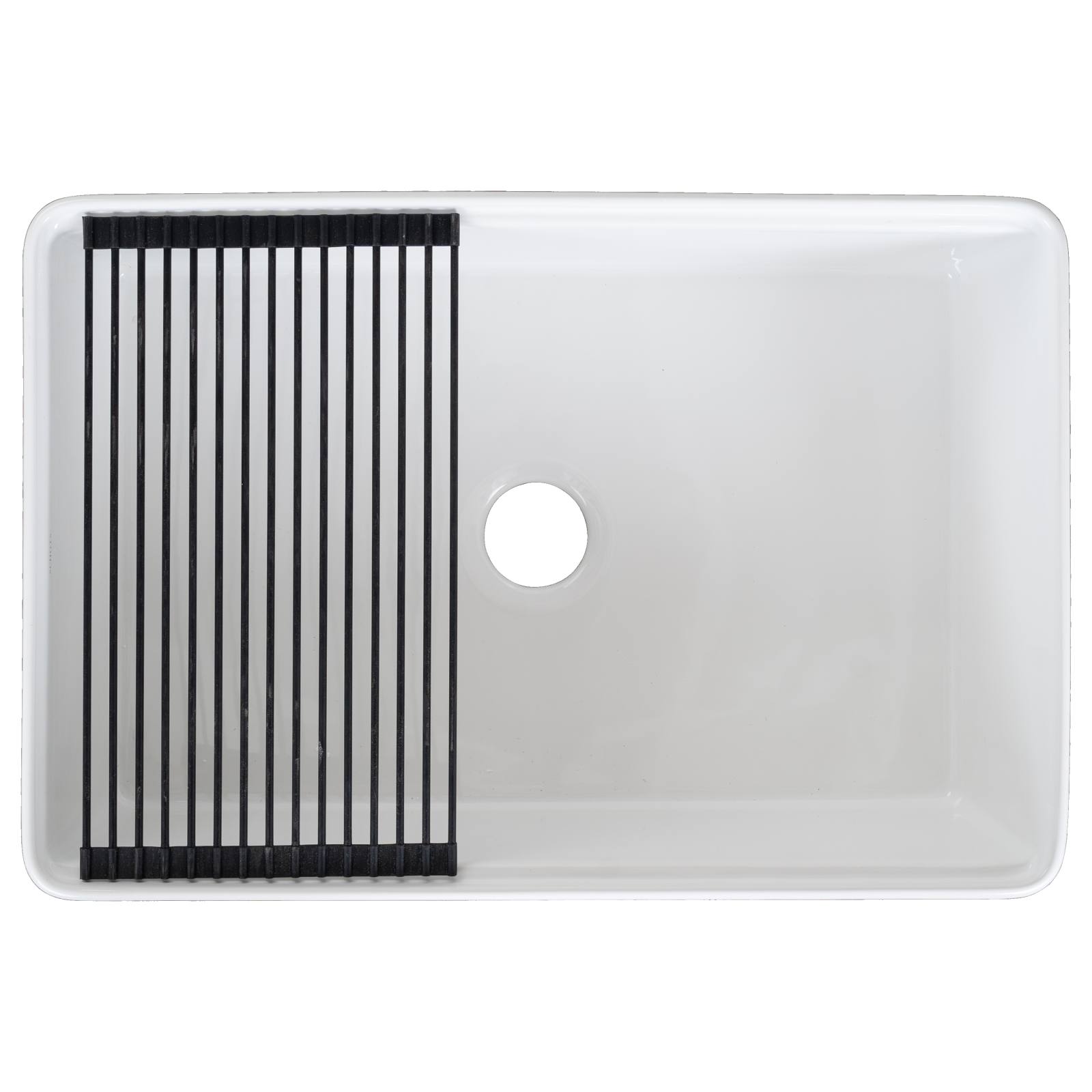 Cornwall Premium 76x50.8x25.4cm Single Fireclay Sink, White