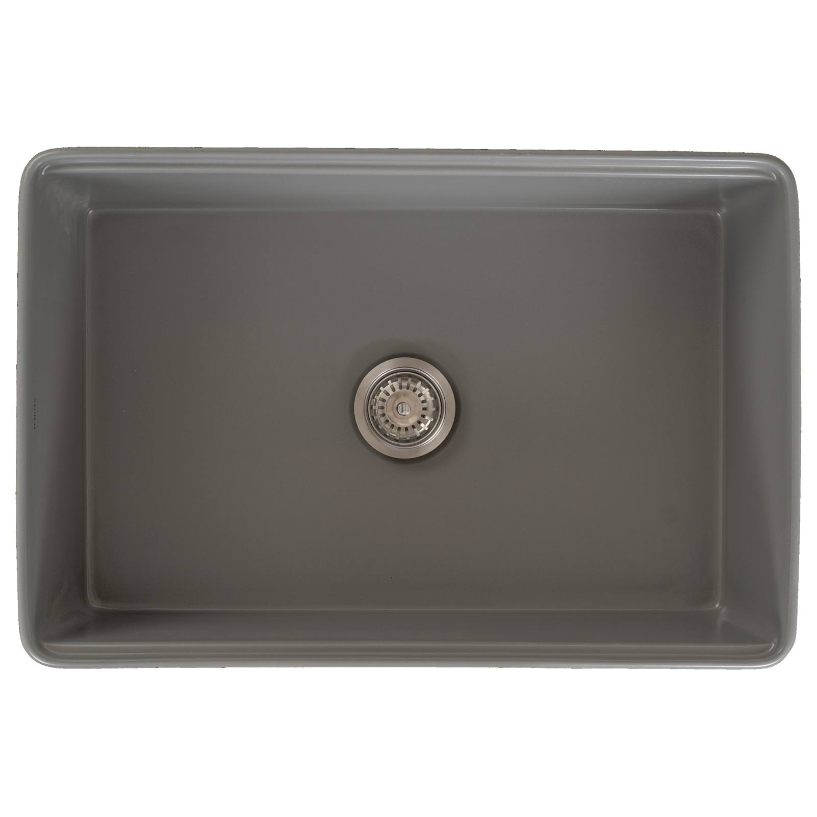 Cornwall Premium 76x50.8x25.4cm Single Fireclay Sink, Light Grey