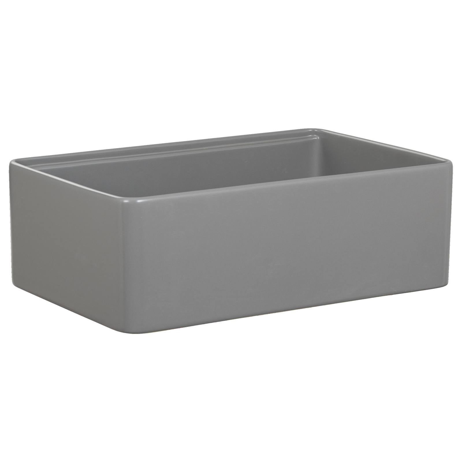 Cornwall Premium 76x50.8x25.4cm Single Fireclay Sink, Light Grey