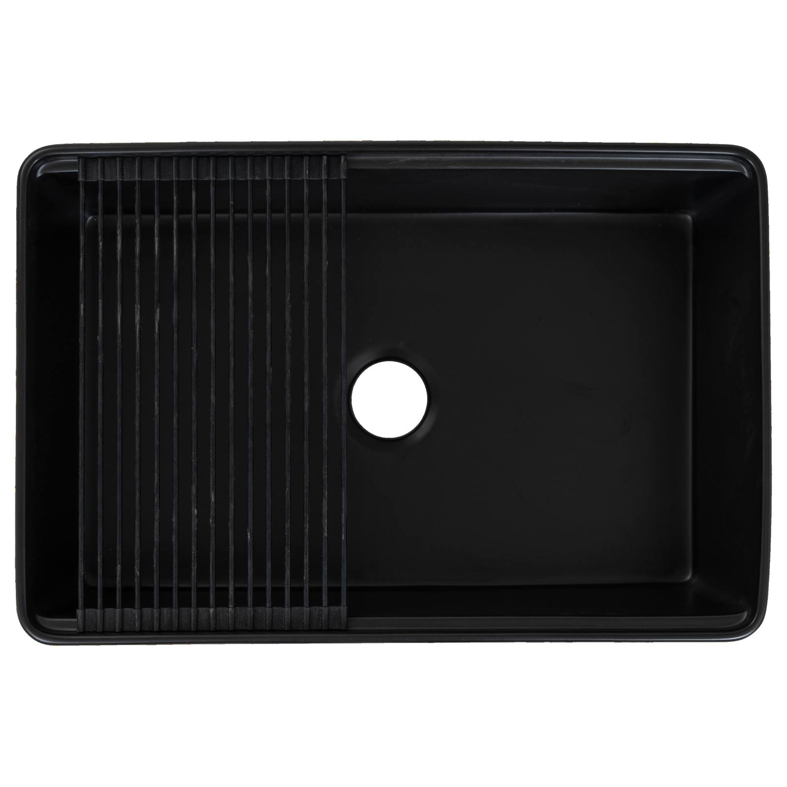 Cornwall Premium 76x50.8x25.4cm Single Fireclay Sink, Matte Black