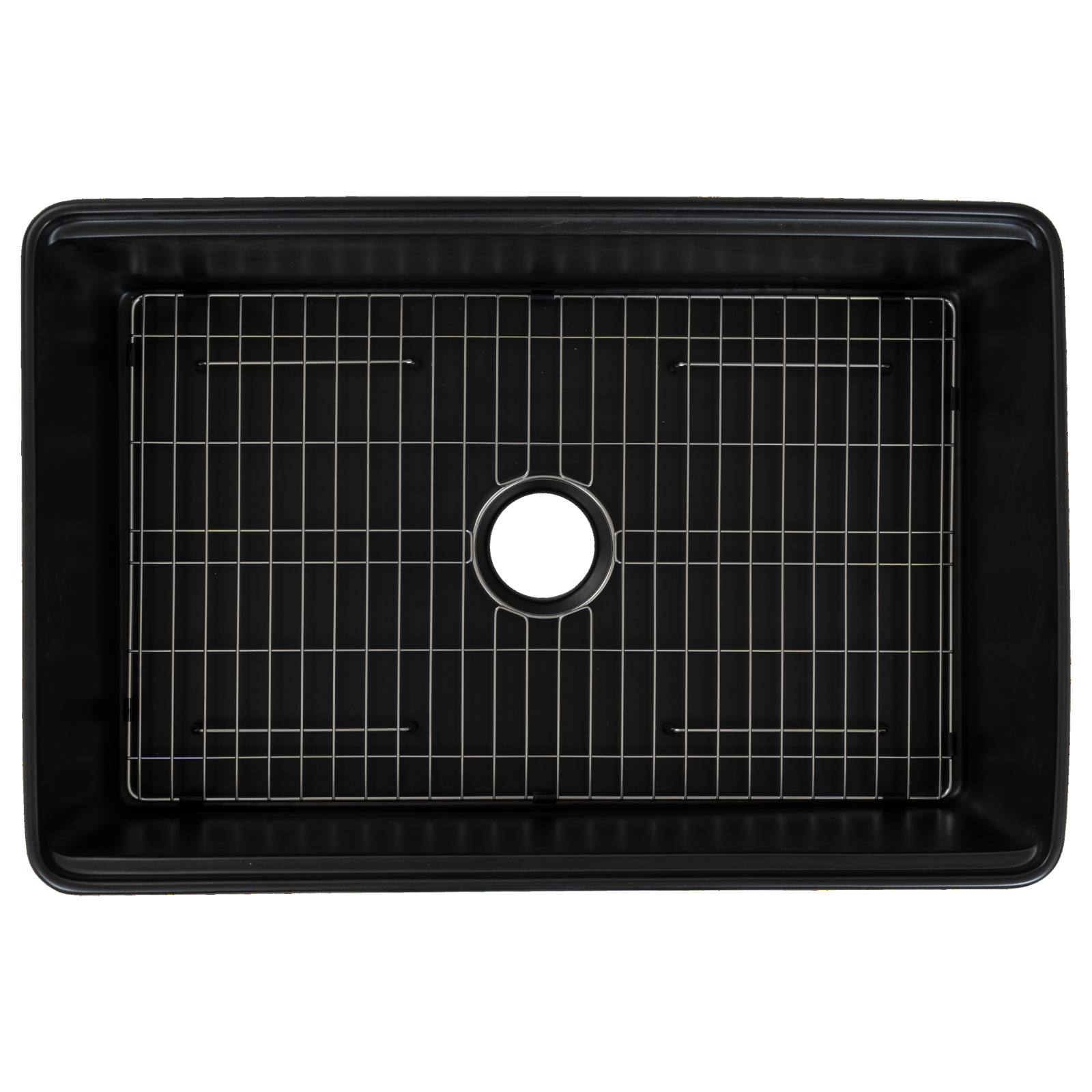 Cornwall Premium 76x50.8x25.4cm Single Fireclay Sink, Matte Black