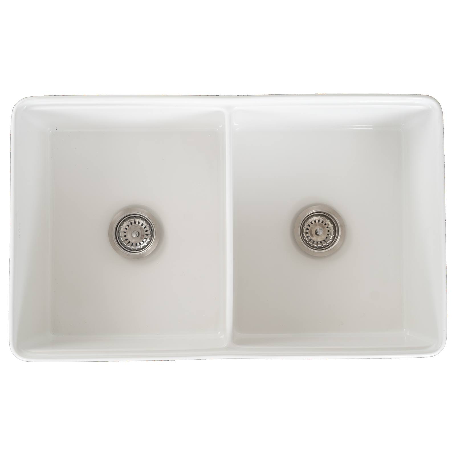 Cornwall Premium 83.5x50.8x25.4cm Double Fireclay Sink, White