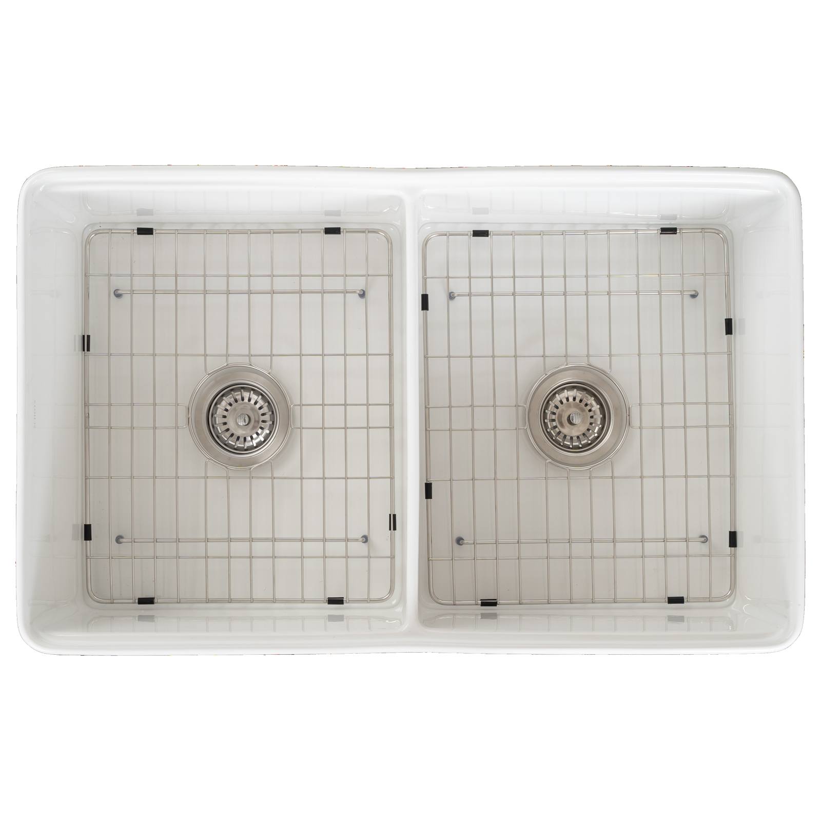 Cornwall Premium 83.5x50.8x25.4cm Double Fireclay Sink, White