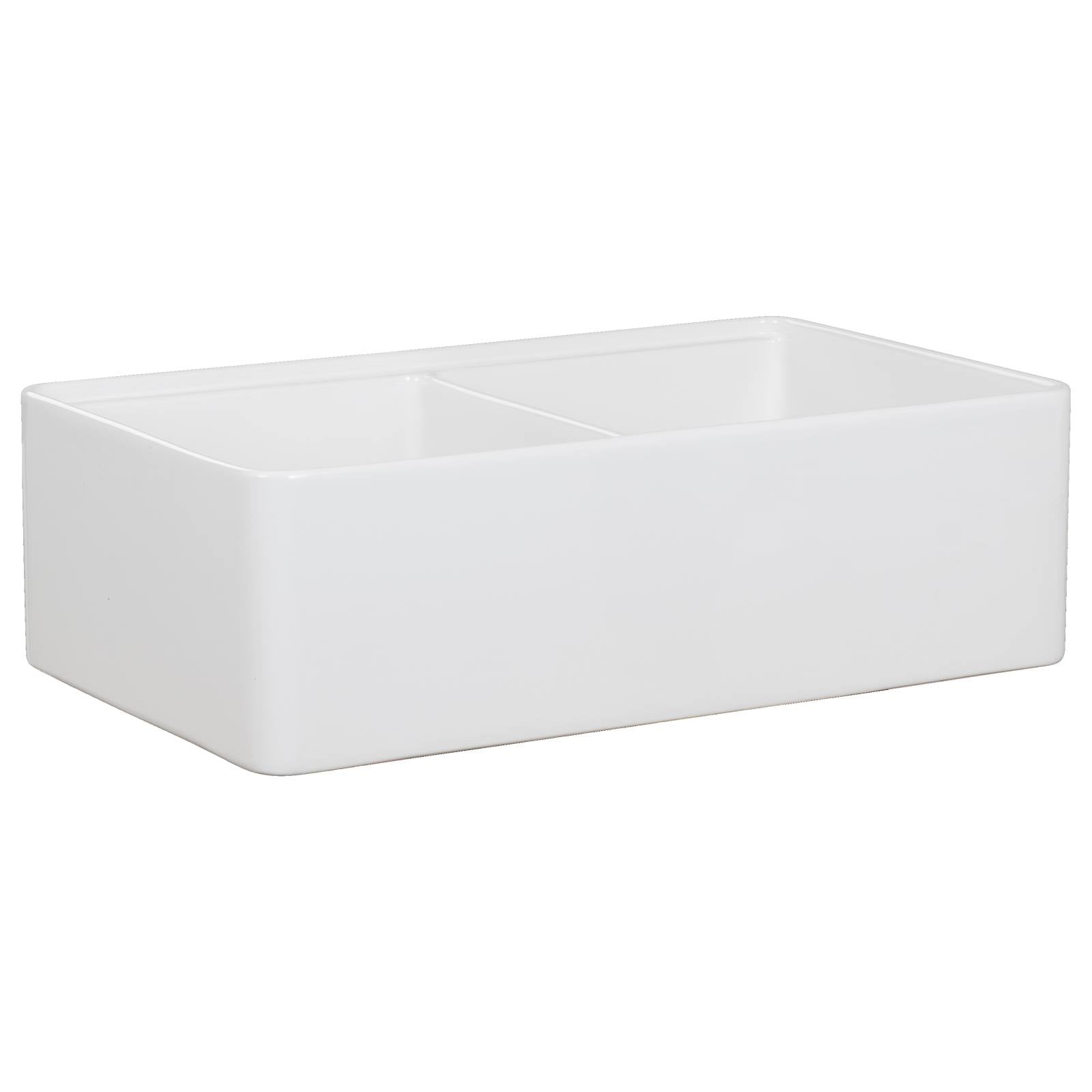 Cornwall Premium 83.5x50.8x25.4cm Double Fireclay Sink, White