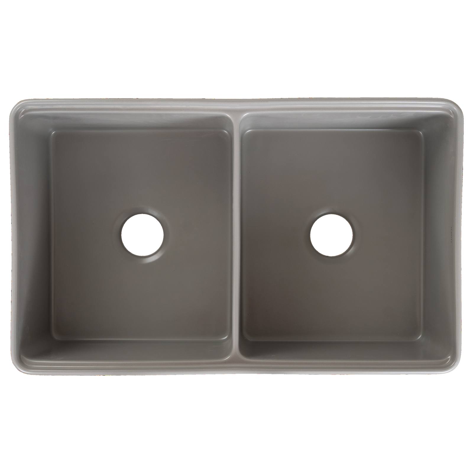 Cornwall Premium 83.5x50.8x25.4cm Double Fireclay Sink, Light Grey
