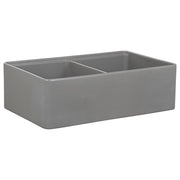 Cornwall Premium 83.5x50.8x25.4cm Double Fireclay Sink, Light Grey