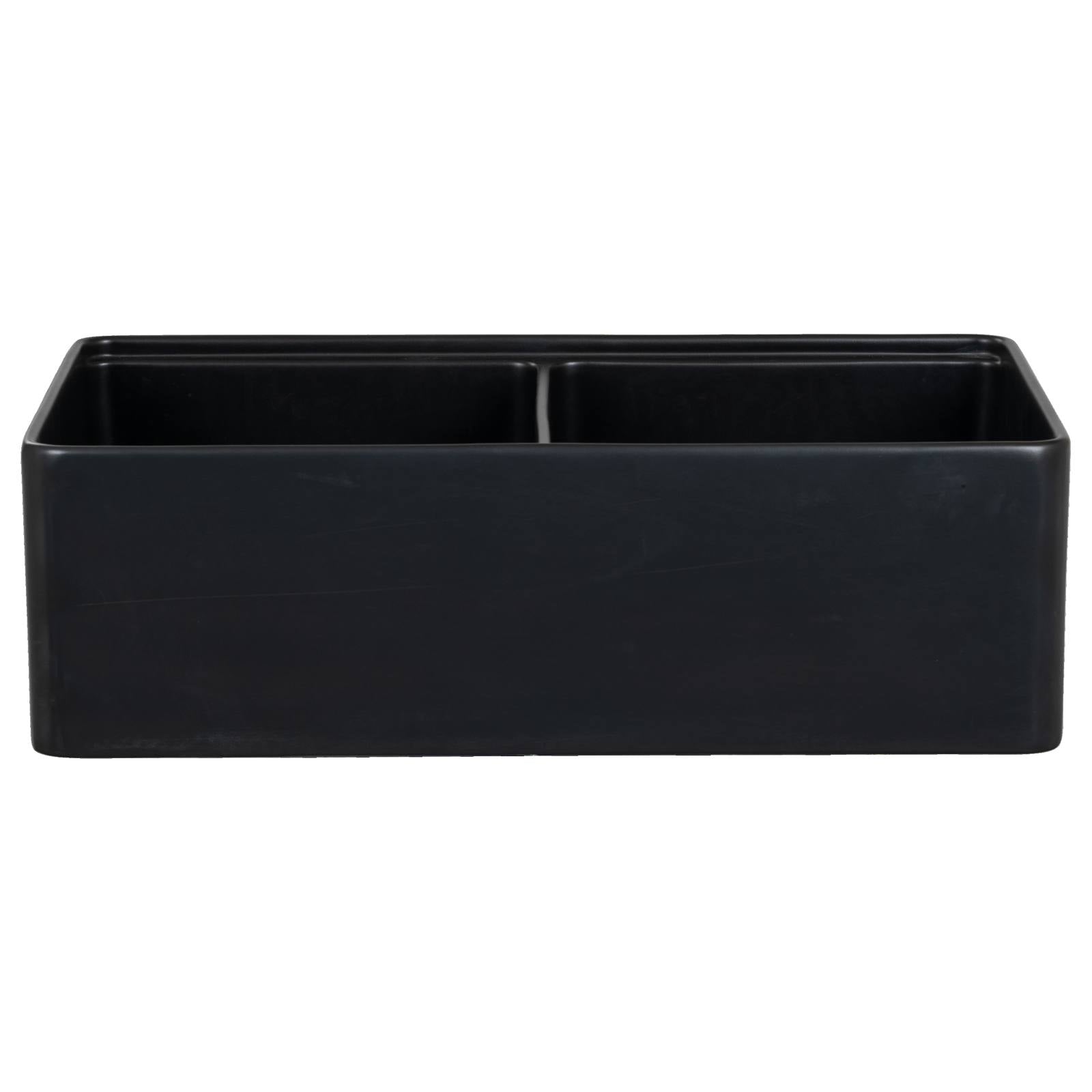 Cornwall Premium 83.5x50.8x25.4cm Double Fireclay Sink, Matte Black