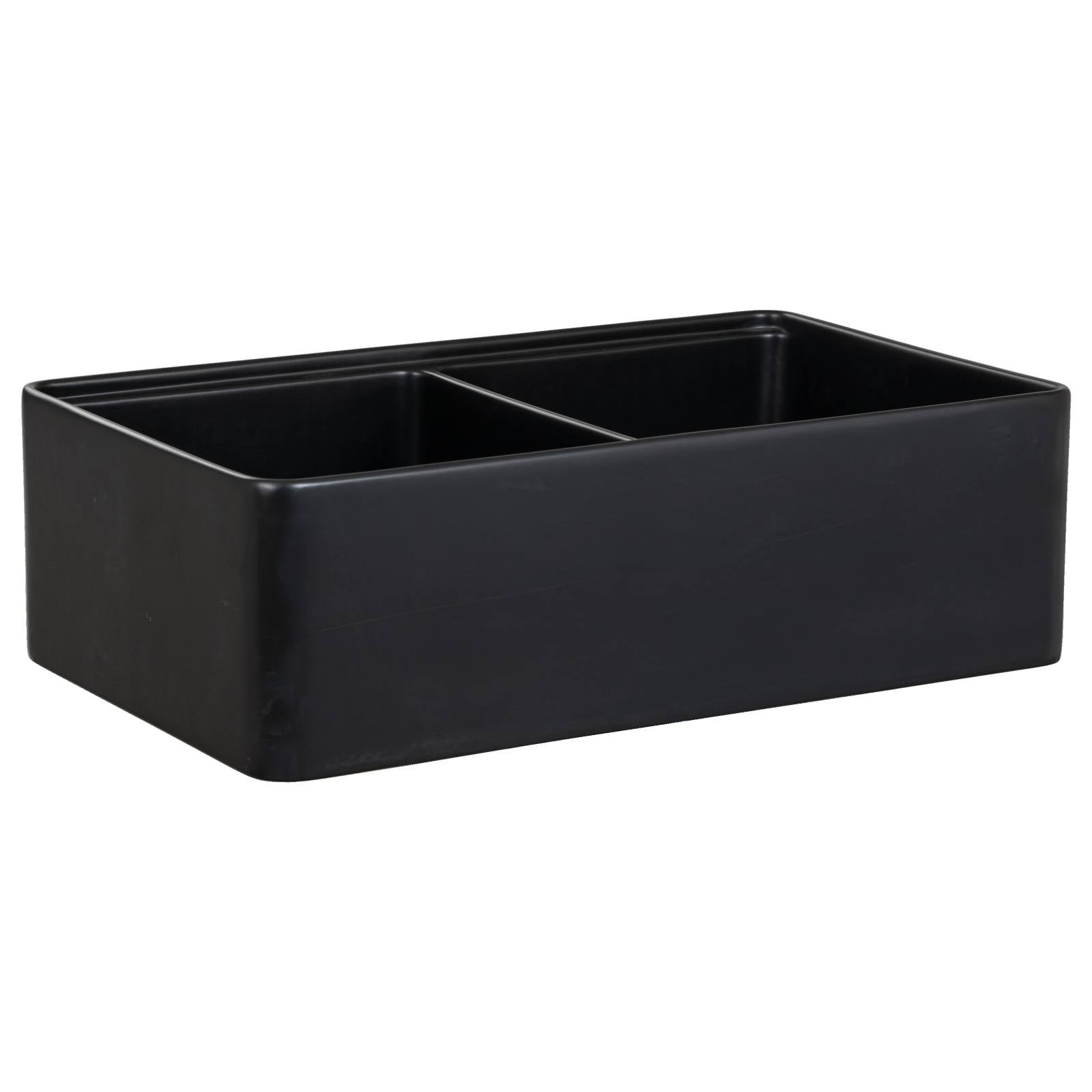 Cornwall Premium 83.5x50.8x25.4cm Double Fireclay Sink, Matte Black