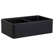 Cornwall Premium 83.5x50.8x25.4cm Double Fireclay Sink, Matte Black