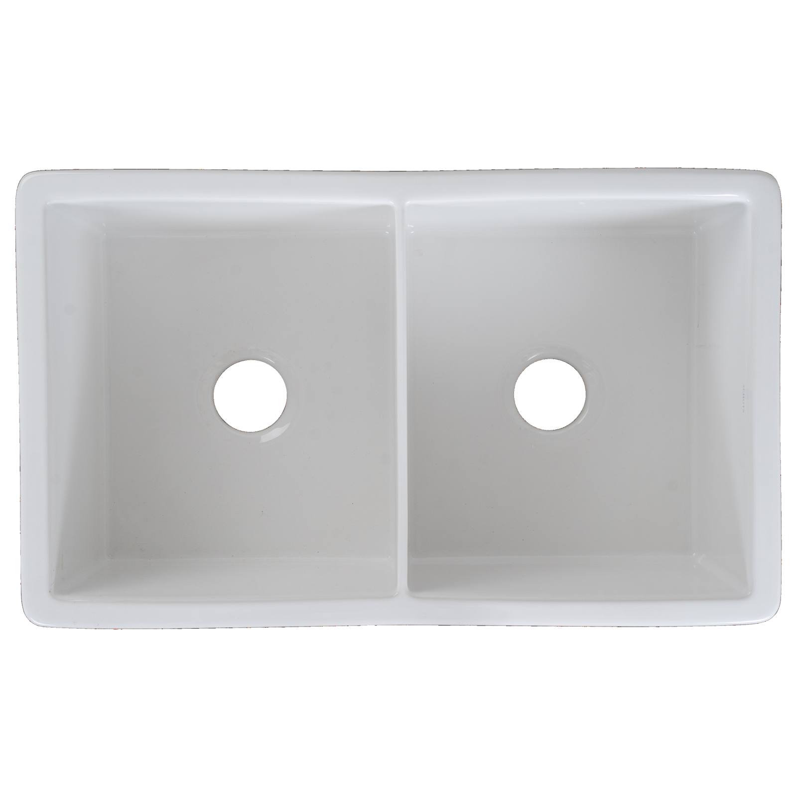 Wicklow Premium 83.5x50.8x25.4cm Double Drop in Undermount Fireclay Sink, White