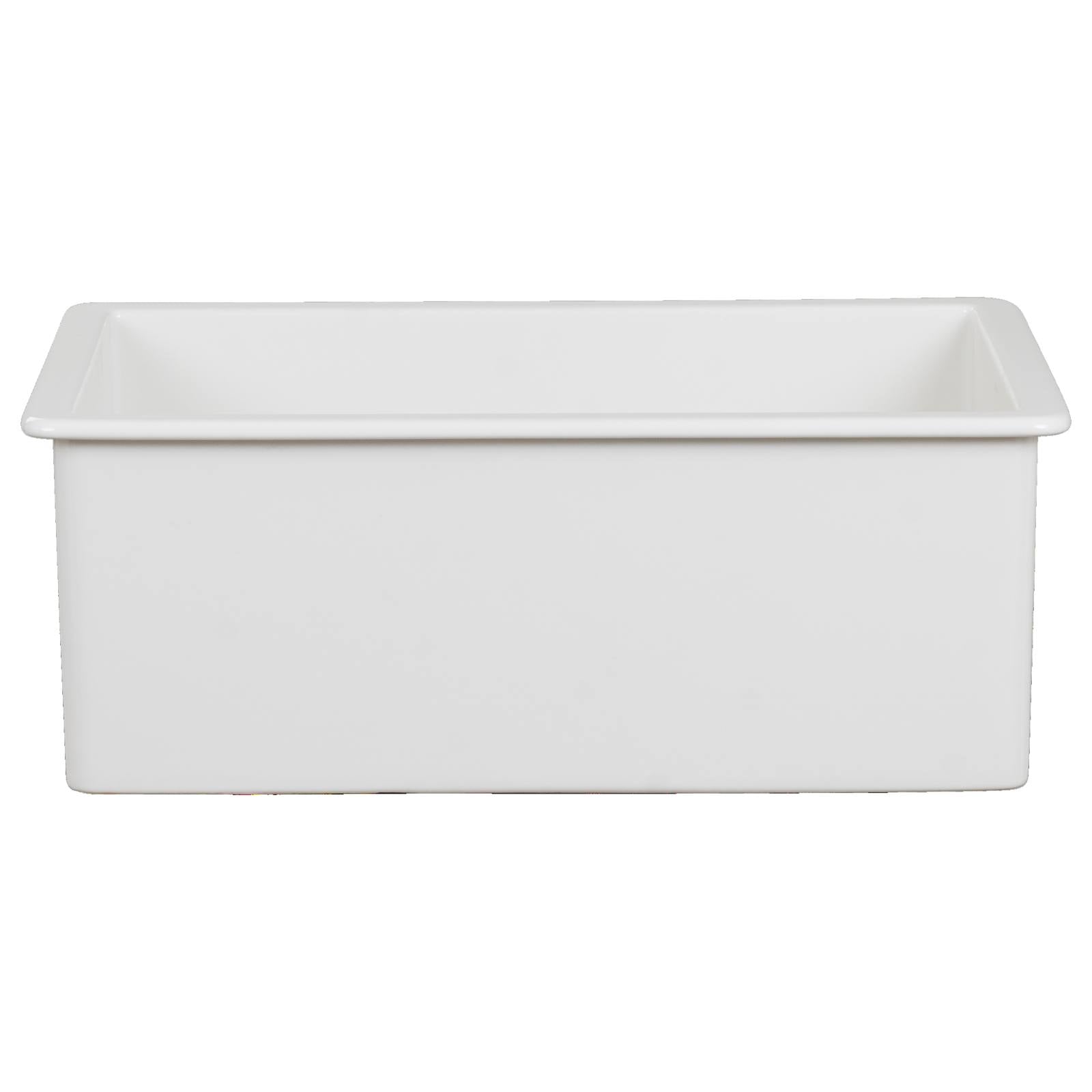 Wicklow Premium 68.5x48.3x25.4cm Single Drop in Undermount Fireclay Sink, White