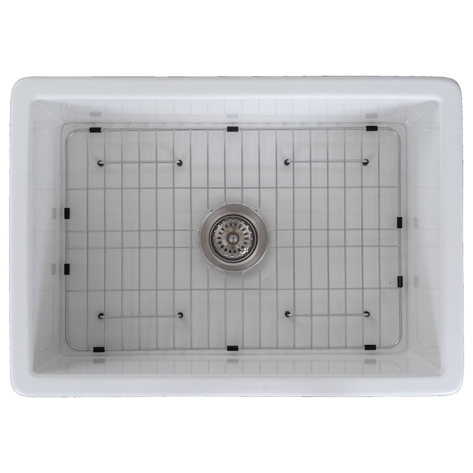 Wicklow Premium 68.5x48.3x25.4cm Single Drop in Undermount Fireclay Sink, White