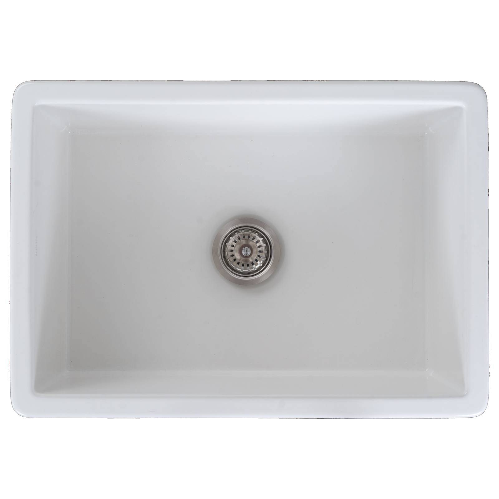 Wicklow Premium 68.5x48.3x25.4cm Single Drop in Undermount Fireclay Sink, White