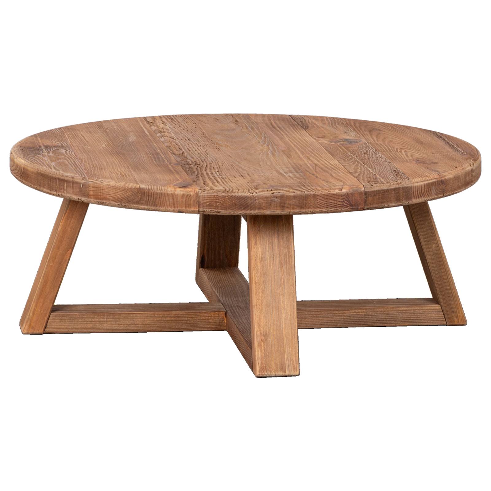 Fairvale 90cm Reclaimed Pine Round Coffee Table, Natural