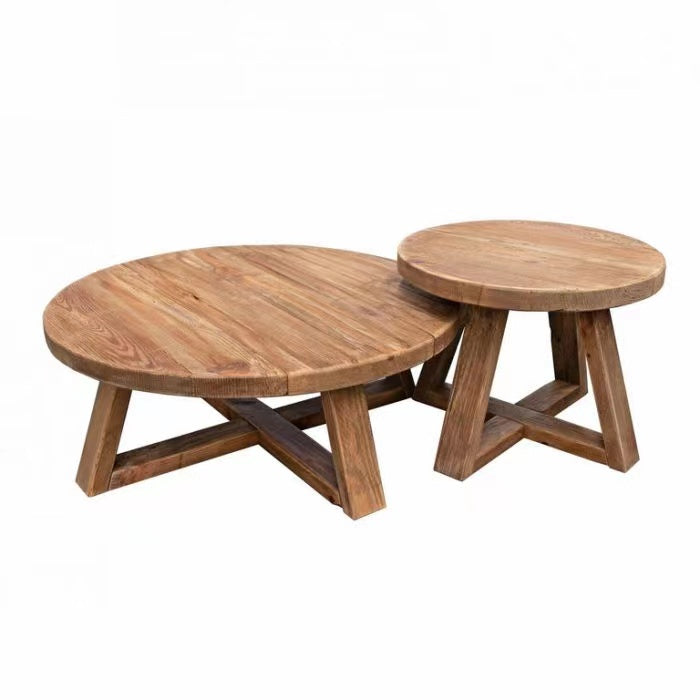 Fairvale 60cm Reclaimed Pine Round Coffee Table, Natural