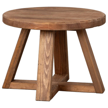 Fairvale 60cm Reclaimed Pine Round Coffee Table, Natural
