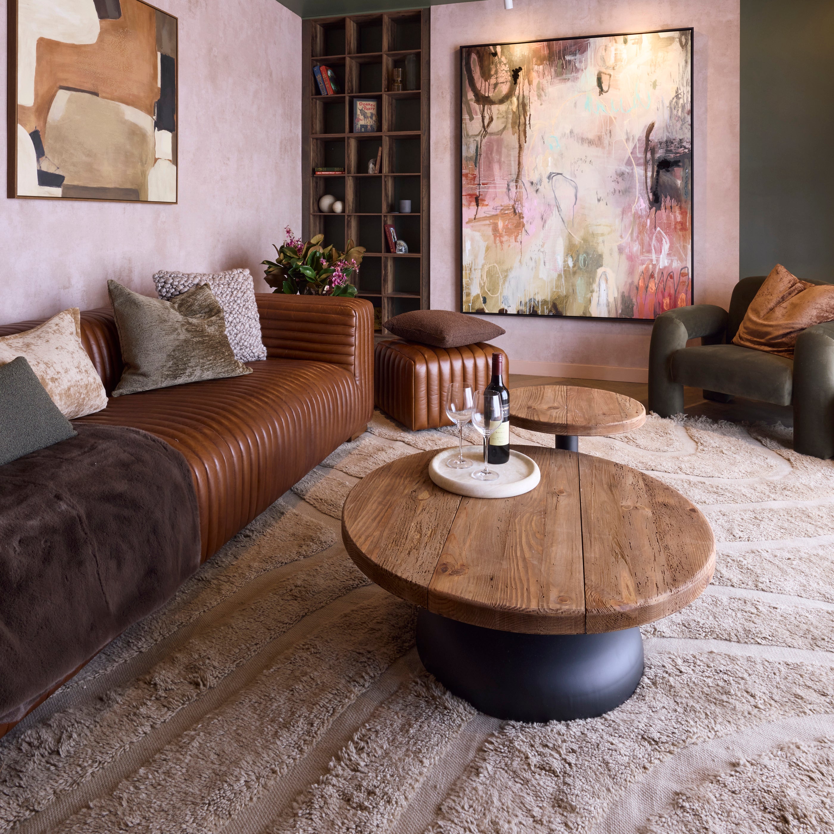 Morency 90cm Reclaimed Pine Round Coffee Table, Natural